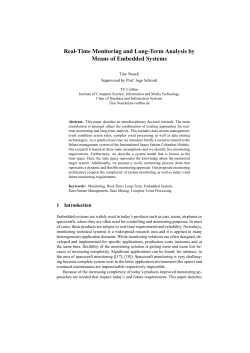 Real-Time Monitoring and Long-Term Analysis by Means of
