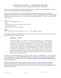 To drink or not to drink &ndash; on Non-Alcoholic Beverages