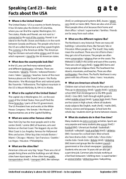 Speaking Card 23 &ndash; Basic Facts about the USA - Bridge