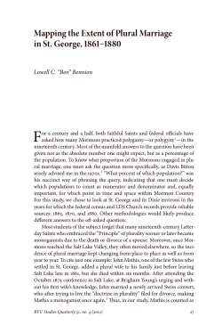 Mapping the Extent of Plural Marriage in St. George
