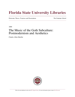 The Music of the Goth Subculture: Postmodernism and Aesthetics