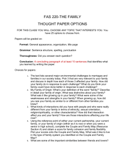 FAS 220-THE FAMILY THOUGHT PAPER OPTIONS