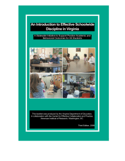 An Introduction to Effective Schoolwide Discipline in Virginia