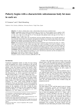 Puberty begins with body fat mass in each sex (PDF