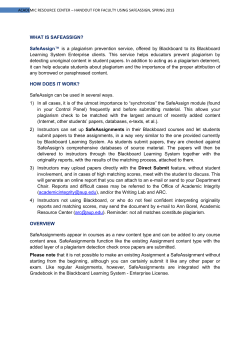 academic resource center &ndash; handout for faculty using safeassign, fall