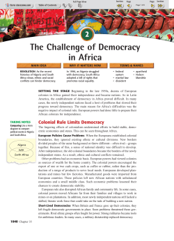 The Challenge of Democracy in Africa