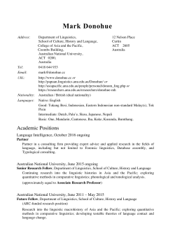 Mark Donohue - 2017 Linguistic Institute