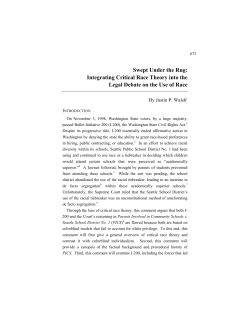 Swept Under the Rug: Integrating Critical Race Theory into the