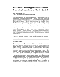 Embedded Video in Hypermedia Documents: Supporting Integration