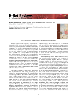 Visual Anachronism and the Semiotic Puzzles of Matthias - H-Net