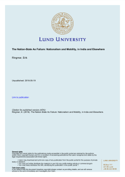 Nationalism and Mobility, in India and Elsewhere