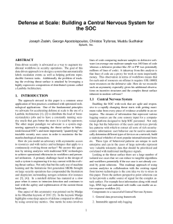 Defense at Scale: Building a Central Nervous System for