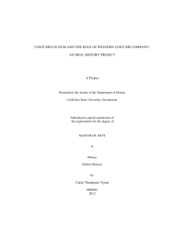 COSTUMES IN FILM AND THE ROLE OF WESTERN COSTUME