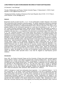 PULSES IN BROADBAND RECORDS OF NEAR EARTHQUAKES