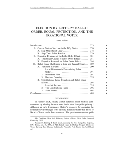 election by lottery: ballot order, equal protection, and the irrational