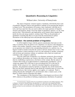 Quantitative Reasoning in Linguistics
