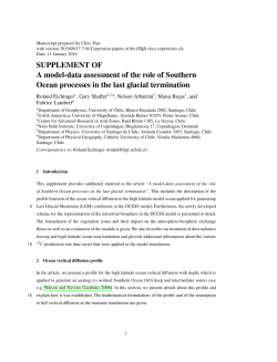 SUPPLEMENT OF A model-data assessment of the role of Southern