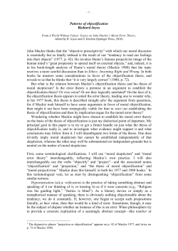 Patterns of objectification - Victoria University of Wellington