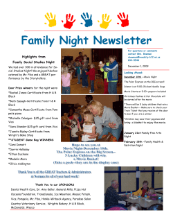 Family Night Newsletter - Reed City Area Public Schools