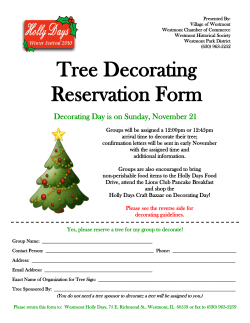 Decorating Day is on Sunday, November 21