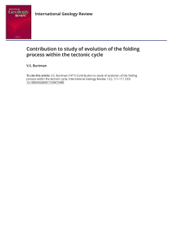 International Geology Review Contribution to study of evolution of