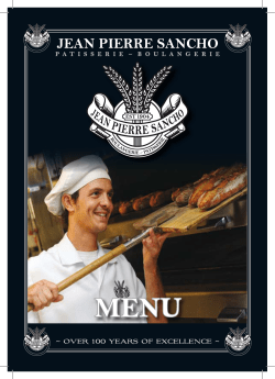Our store menu - Jean Pierre Sancho