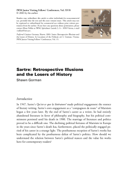 Sartre: Retrospective Illusions and the Losers of History