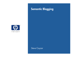 Semantic Blogging