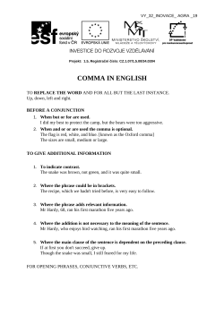 COMMA IN ENGLISH
