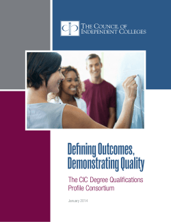 Defining Outcomes, Demonstrating Quality: The CIC Degree