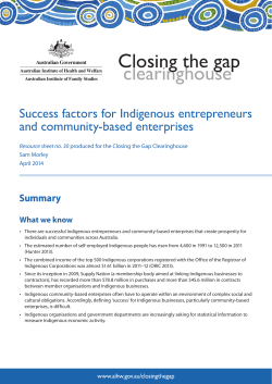 Success factors for Indigenous entrepreneurs and community