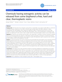 Chemicals having estrogenic activity can be released from some