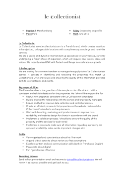 Position E Merchandising Salary Depending on profile Start June