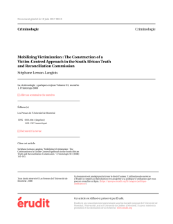 Mobilizing Victimization : The Construction of a Victim