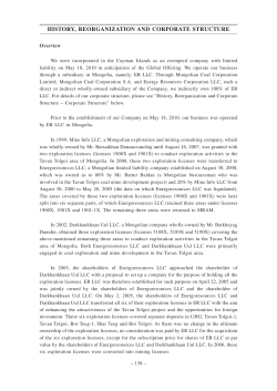 history, reorganization and corporate structure