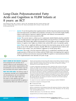 Long-Chain Polyunsaturated Fatty Acids and