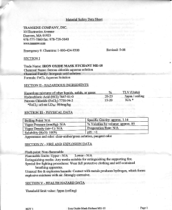 Material Safety Data Sheet TRANSENE COMPANY, INC. l0