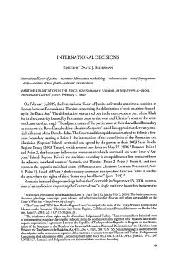 Maritime Delimitation in the Black Sea