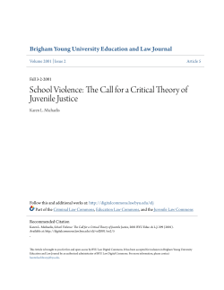 The Call for a Critical Theory of Juvenile Justice