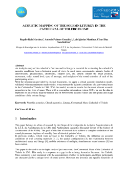 ACOUSTIC MAPPING OF THE SOLEMN LITURGY IN THE
