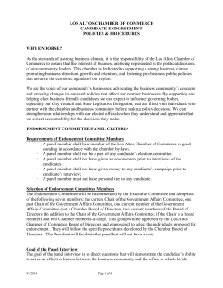 Candidate Endorsement Policy - Los Altos Chamber of Commerce