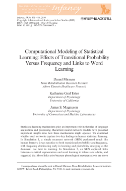 Computational Modeling of Statistical Learning: Effects of