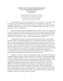 1 EX POST FACTO AND DUE PROCESS CHALLENGES