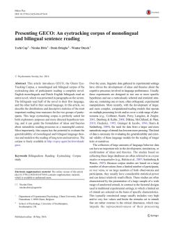 Presenting GECO: An eyetracking corpus of monolingual