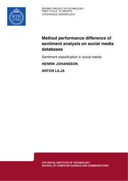 Method performance difference of sentiment analysis on
