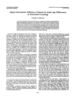 Aging Associations: Influence of Speed on Adult Age Differences in