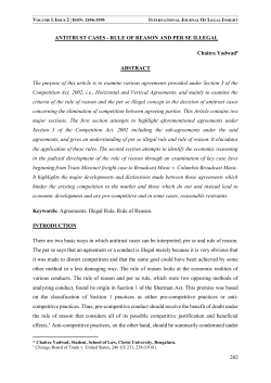 Rule of Reason and Per Se Illegal