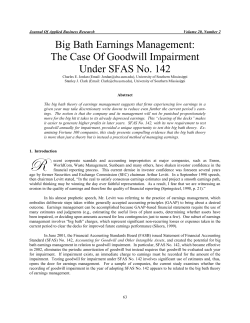 BIG BATH EARNINGS MANAGEMENT: THE CASE OF GOODWILL