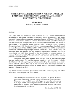 INTERCULTURAL EXCHANGES IN A FOREIGN LANGUAGE