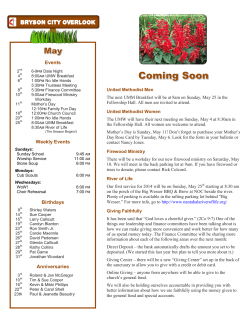 05-2014 BCUMC Newsletter - Bryson City United Methodist Church